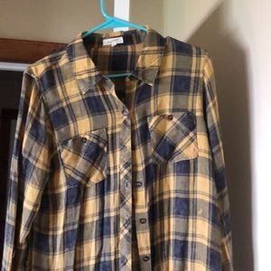 Mystree blue and gold flannel